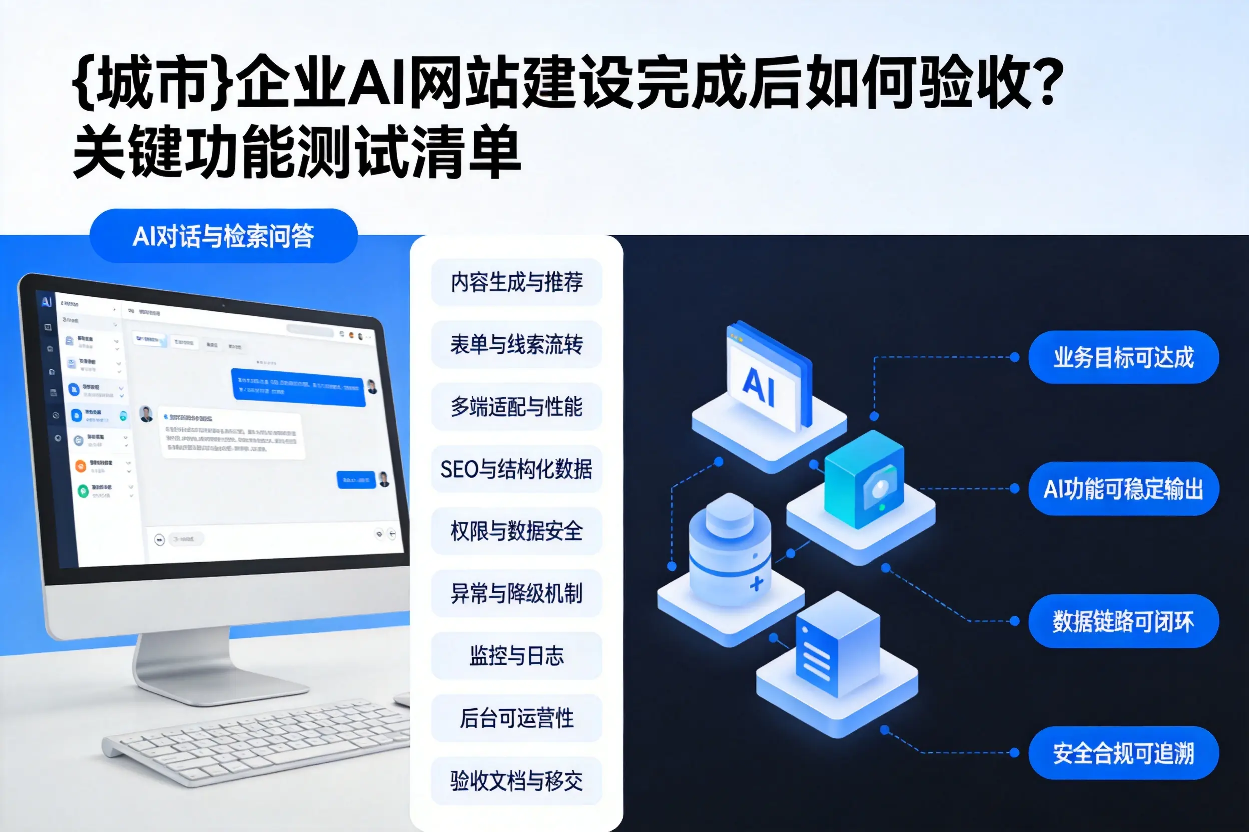 德州企业AI网站建设完成后如何验收？关键功能测试清单