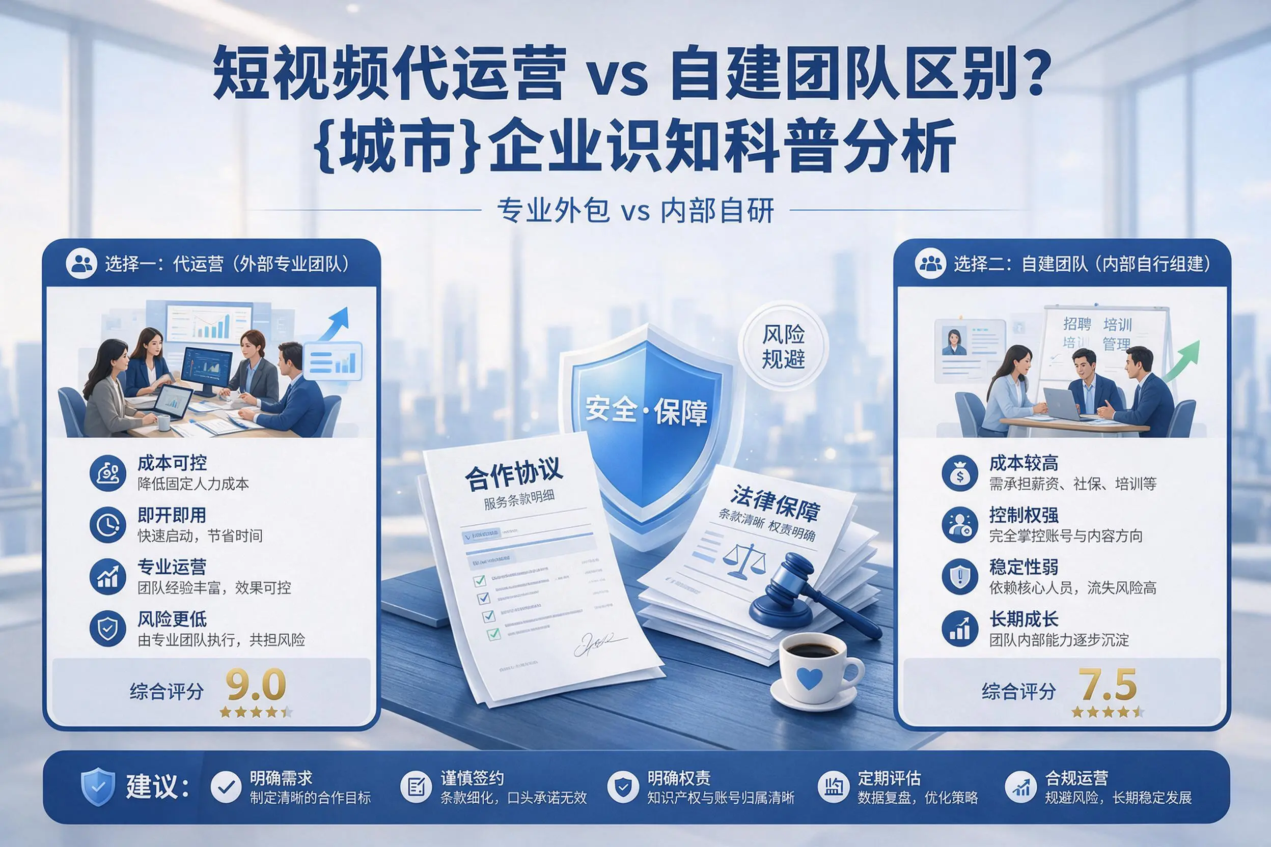短视频代运营与自建团队区别？德州企业认知科普分析