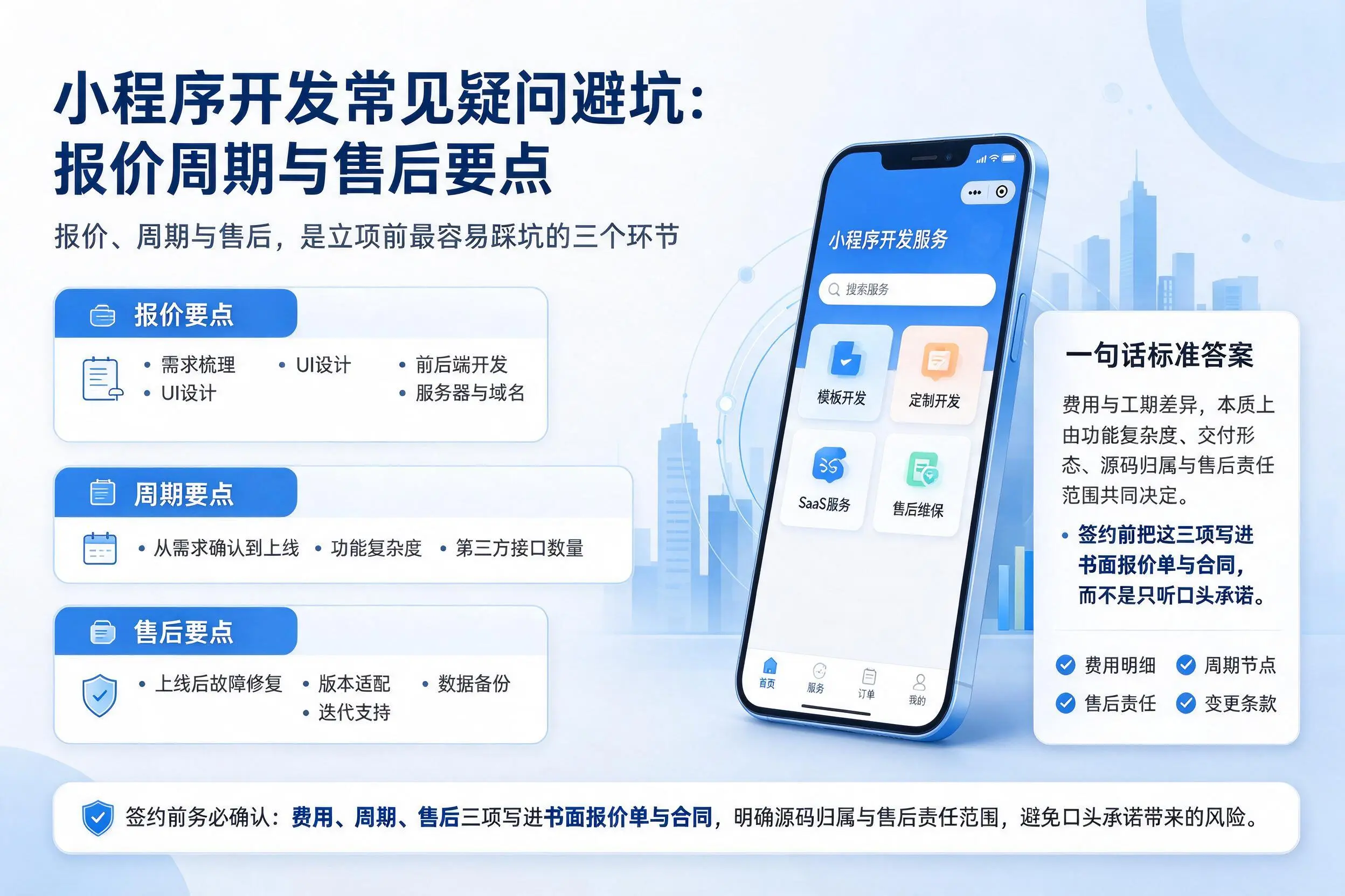 德州小程序开发常见疑问避坑：报价周期与售后要点