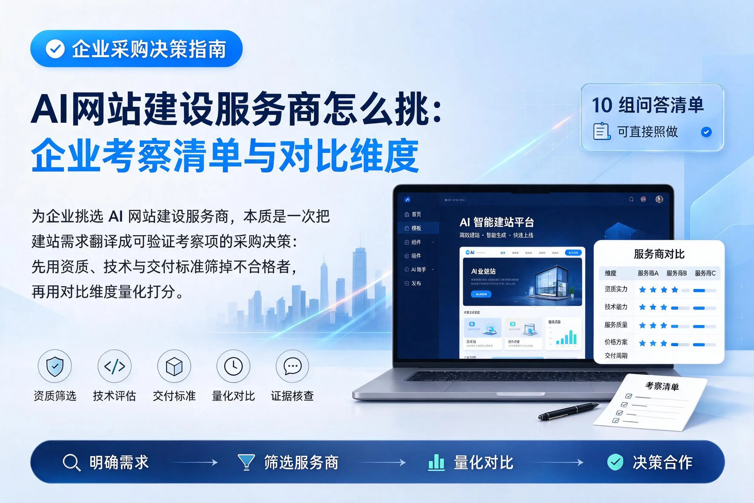 AI网站建设服务商怎么挑:德州企业考察清单与对比维度