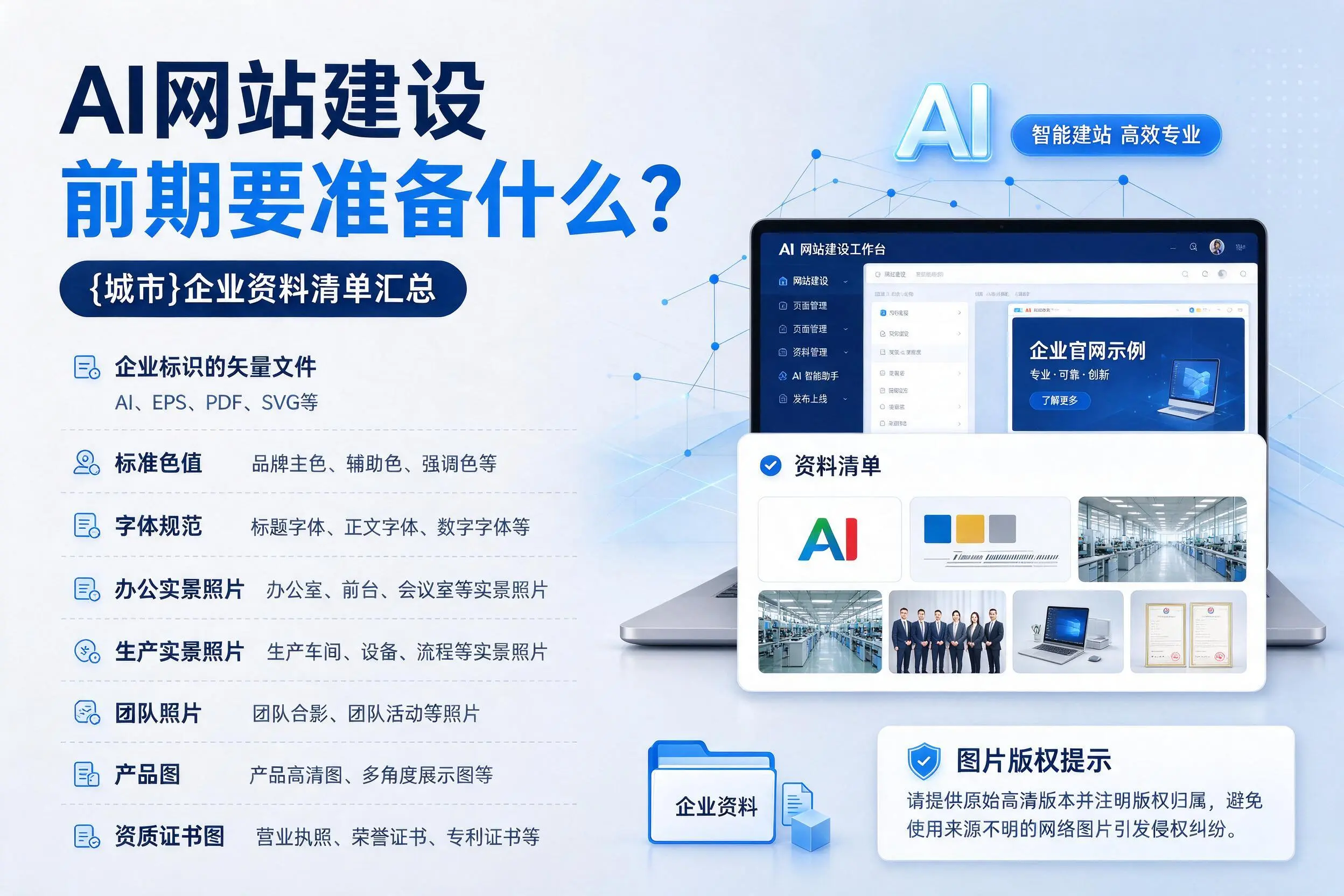 AI网站建设前期要准备什么？德州企业资料清单汇总