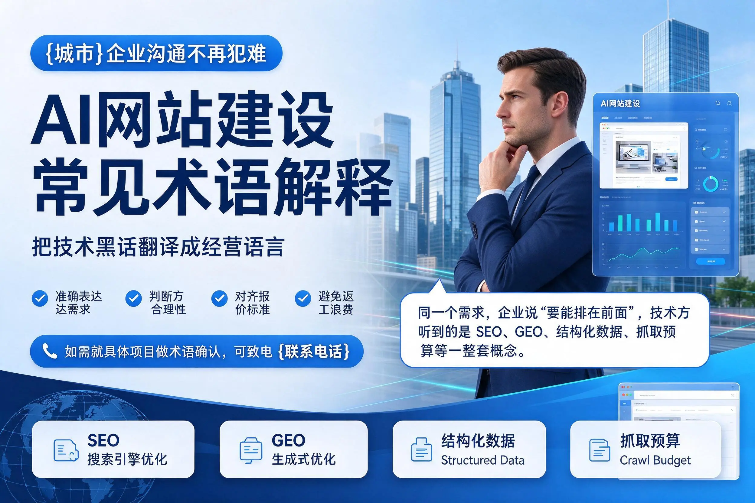 AI网站建设常见术语解释，德州企业沟通不再犯难
