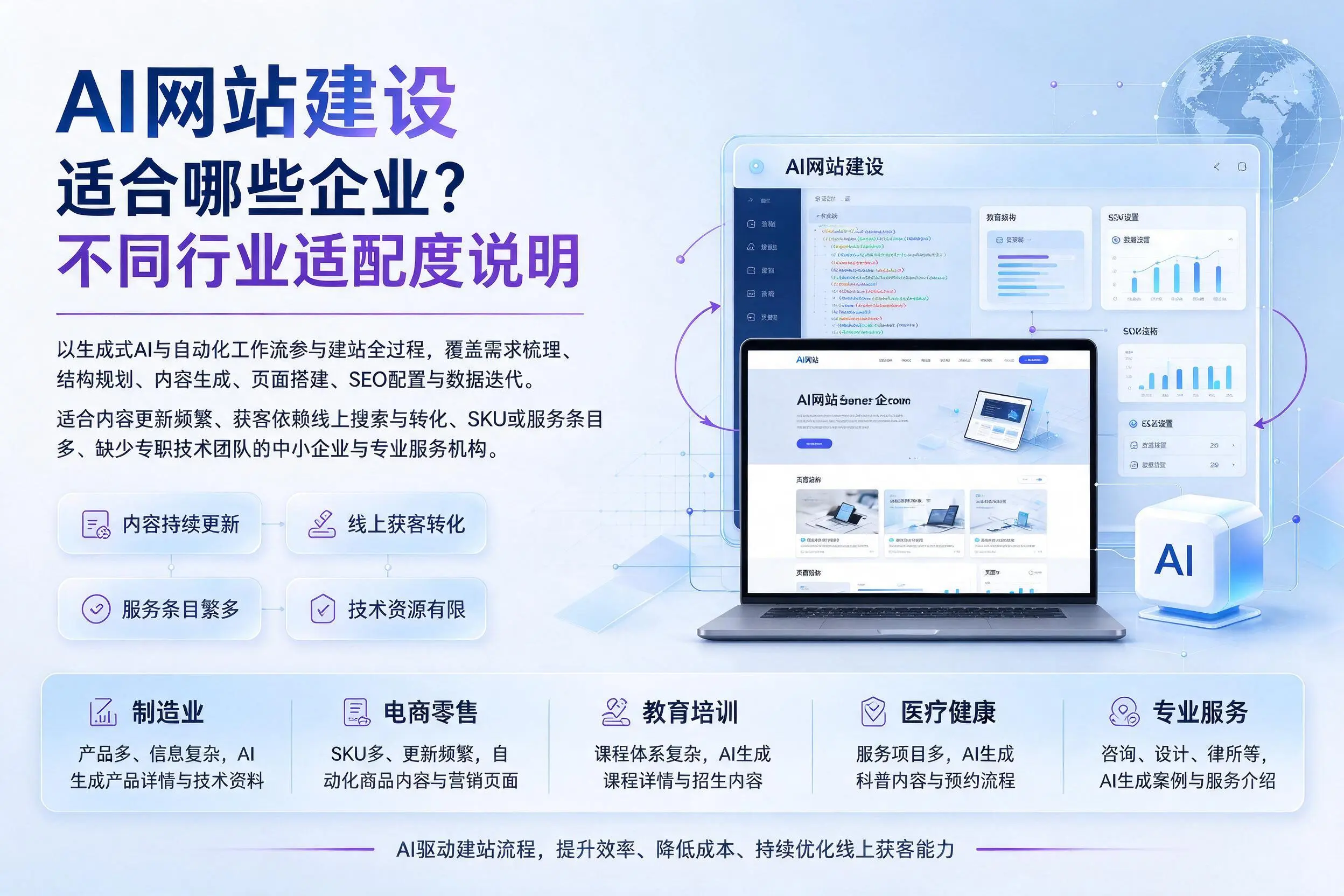 AI网站建设适合哪些企业？德州不同行业适配度说明